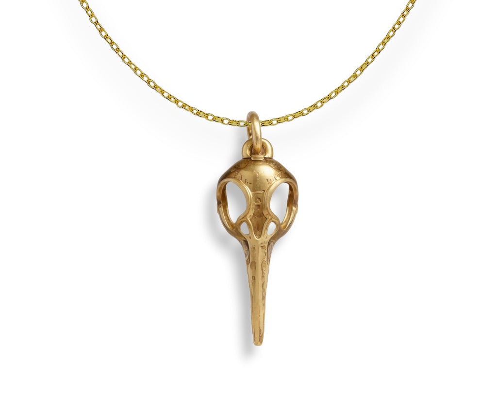 The Hollow Bloom – Hummingbird Skull Necklace