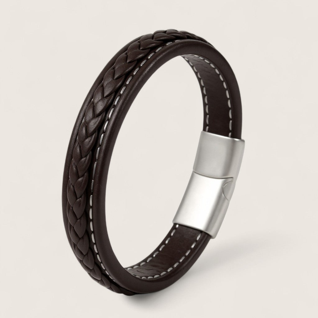 The Stratus Band – Braided Leather Bracelet