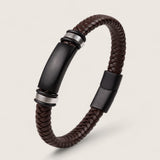 The Striker – Leather & Steel Bracelet