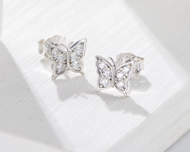 CZ Small Butterfly Earrings