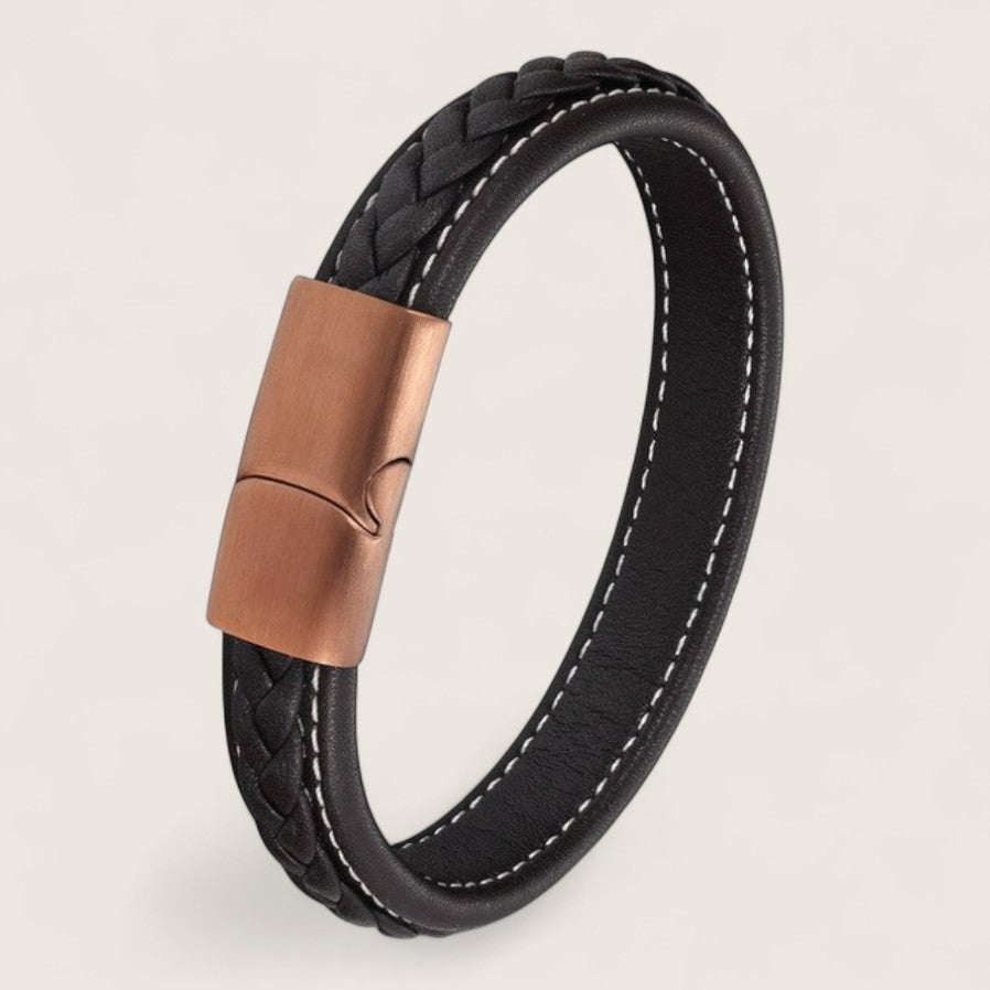 The Stratus Band – Braided Leather Bracelet