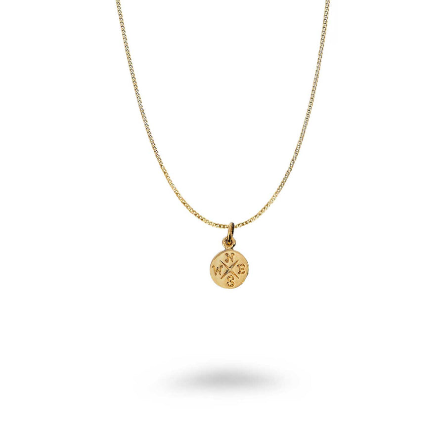 14KT Plated Small Compass Necklace