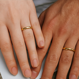 Evermore Band – Gold Beveled Tungsten Ring