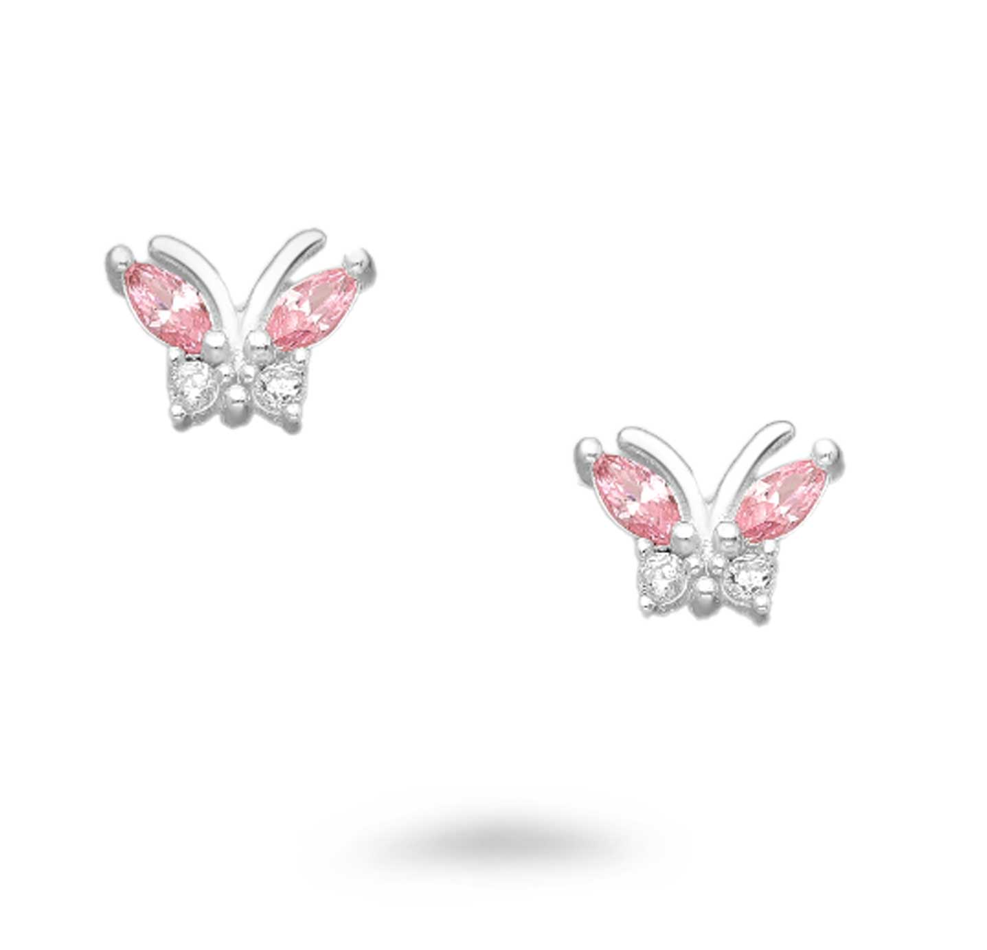 Color CZ Butterfly Earrings
