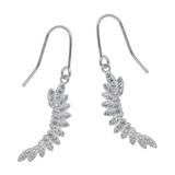 CZ Arched Leaf Earrings