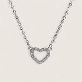 The Beloved – CZ Outline Heart Necklace
