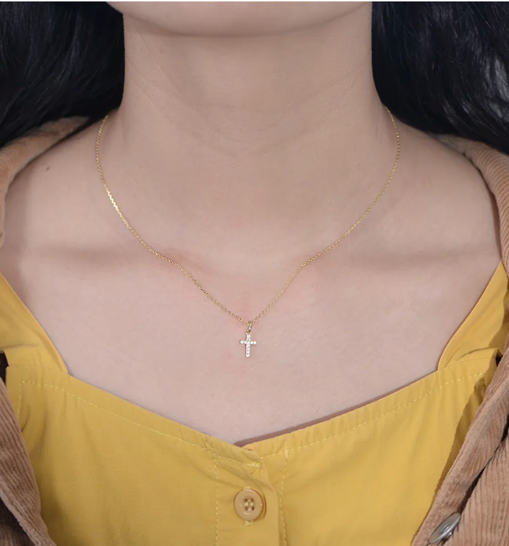 Small CZ Cross Necklace