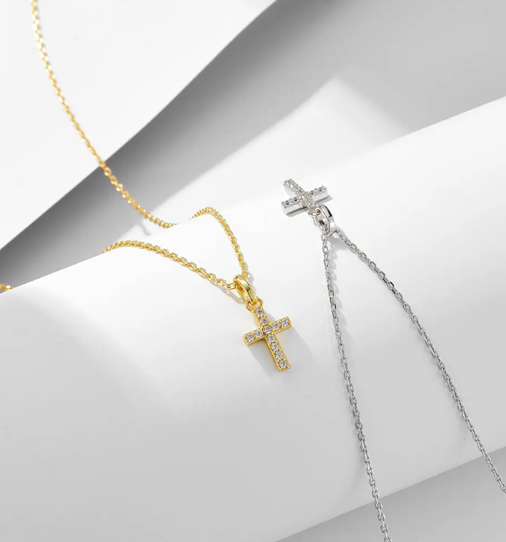 Small CZ Cross Necklace