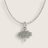 CZ Canada Maple Leaf Necklace