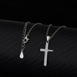Encrusted Center CZ Cross Necklace