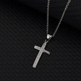 Encrusted Center CZ Cross Necklace