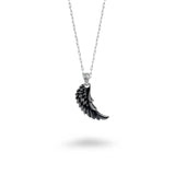 Oxidized Curl Wing Necklace