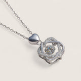 Dancing CZ Heart Necklace – Sterling Silver