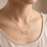 Mountain with Mama Bear and Kids Necklace
