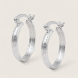 Silver Diamond Cut Hoop Earrings