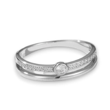 Double Layered Bezel CZ Ring