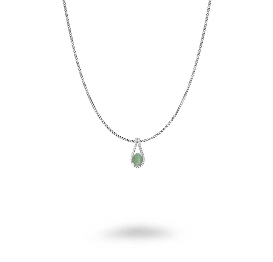 Semi-Precious CZ Slider Necklace