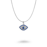 Blue Bordered Evil Eye Necklace