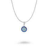 Round CZ Evil Eye Necklace 9mm