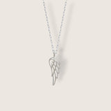 Tiny Outlined Angel Wing Necklace