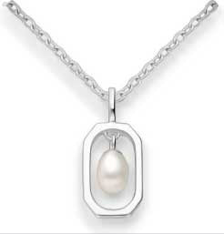 Rectangle Framed Pearl Necklace