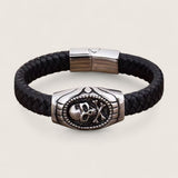 The Reaper’s Oath – Leather Skull Bracelet