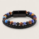 The Forge Duo - Leather Gemstone Bracelet