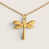 Steel Dragonfly Pendant Necklace