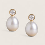 CZ Baroque Freshwater Pearl Earrings