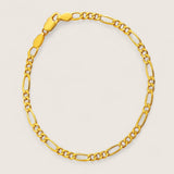 The Gilded Stride – 3.5mm Gold Figaro Chain