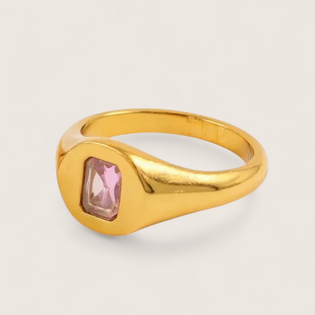 Royal Soleil - Color CZ Signet Ring