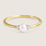 The Aurelia – Pearl & CZ Accent Ring