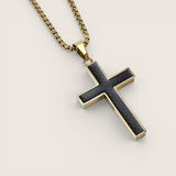 Carbon Cross Necklace – Steel
