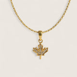 True North – CZ Maple Leaf Necklace