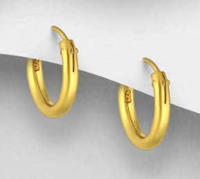 Gold Plated Sterling Silver Hoops