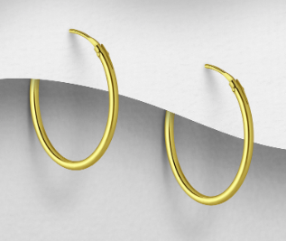Gold Plated Sterling Silver Hoops