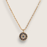 CZ Small Round Evil Eye Necklace