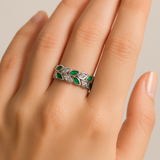 The Verdant Bloom – CZ Vine Leaf Ring