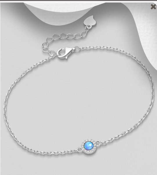 Halo Opal Chain Bracelet