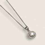The Halo Pearl – Sterling Silver Necklace