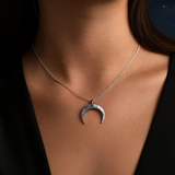 Hammered Crescent Moon Necklace