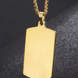 Hammered Cross Dogtag Necklace