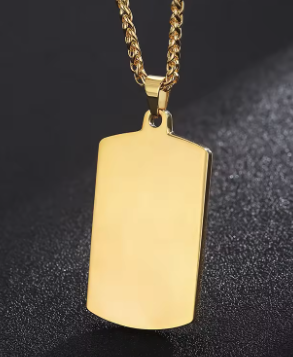 Hammered Cross Dogtag Necklace