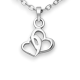 Outlined Two Hearts Necklace