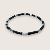 Hematite & Gemstone Disc Stretch Bracelet