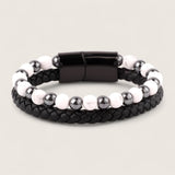 The Forge Duo - Leather Gemstone Bracelet