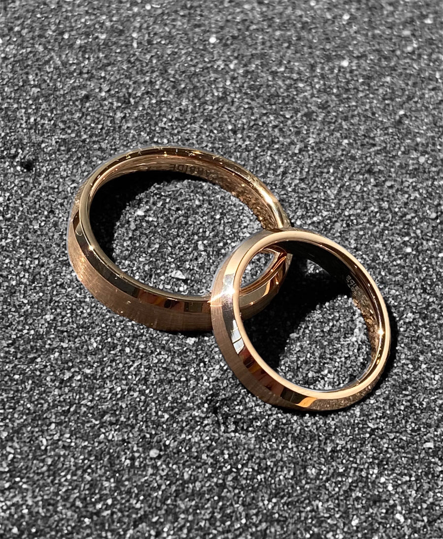 Rose Gold Flat Brushed Tungsten Ring