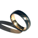 Diamond Design Black and Rose Gold Tungsten Ring