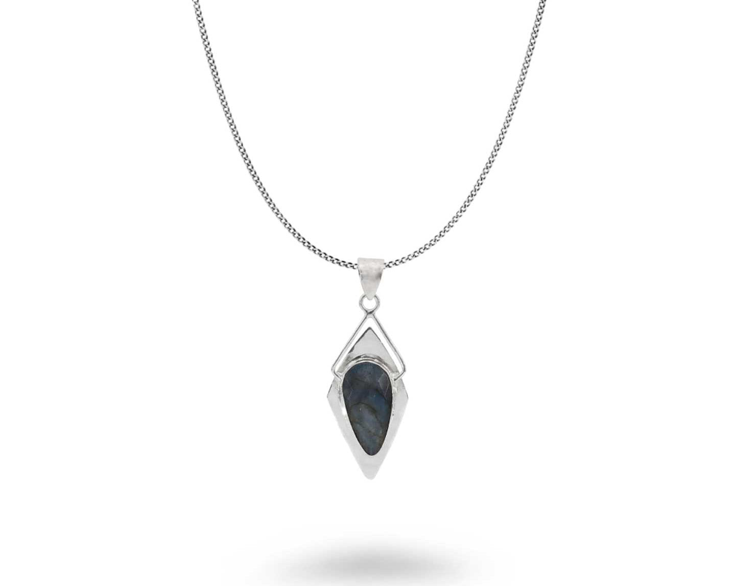 Abstract Diamond Shape Gemstone Necklace