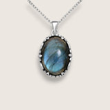 Bali-Inspired Oval Gemstone Necklace